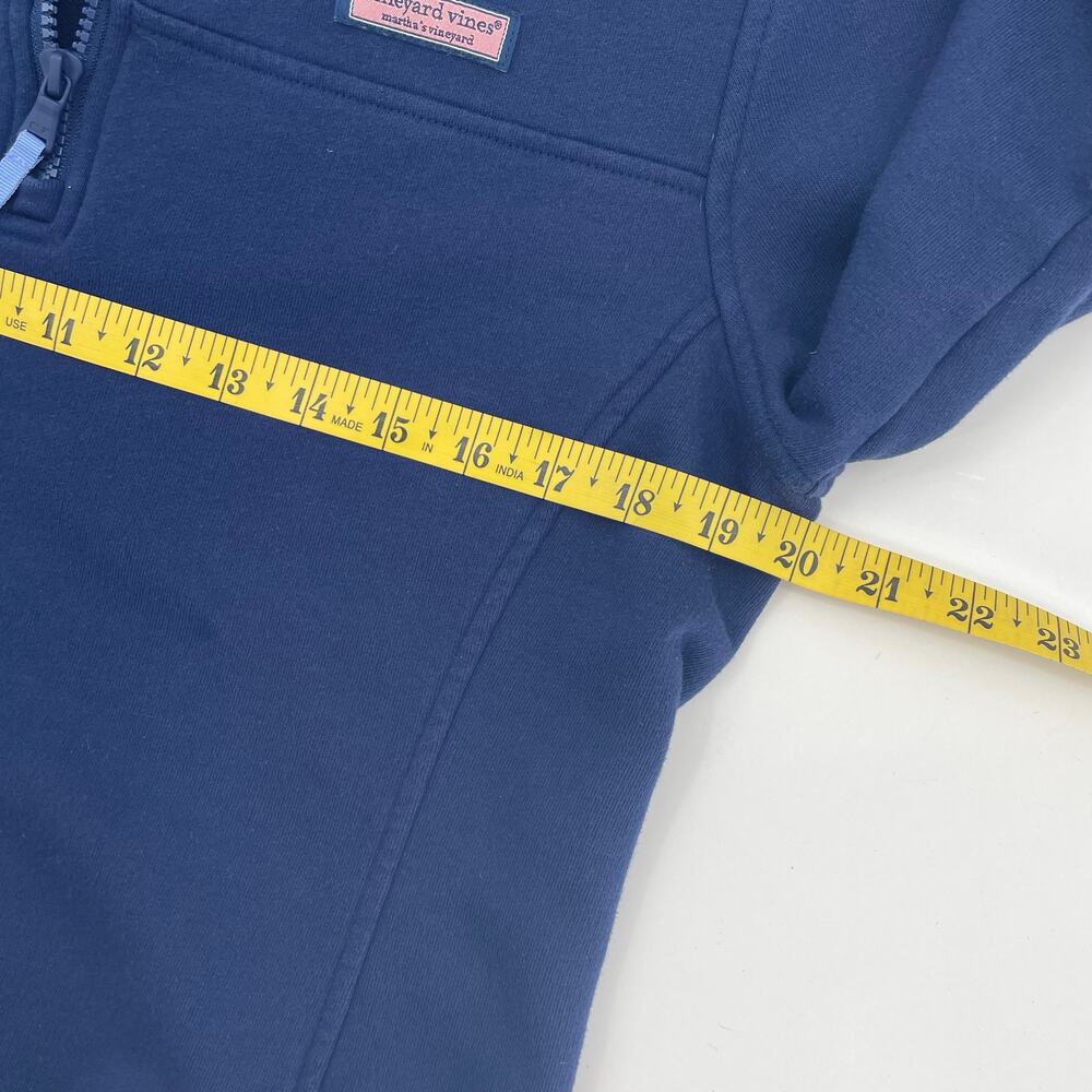 Vineyard Vines Women's 1/4 Zip "Stripe Shoulder Shep Shirt" Whales, Size M - Picture 11 of 12